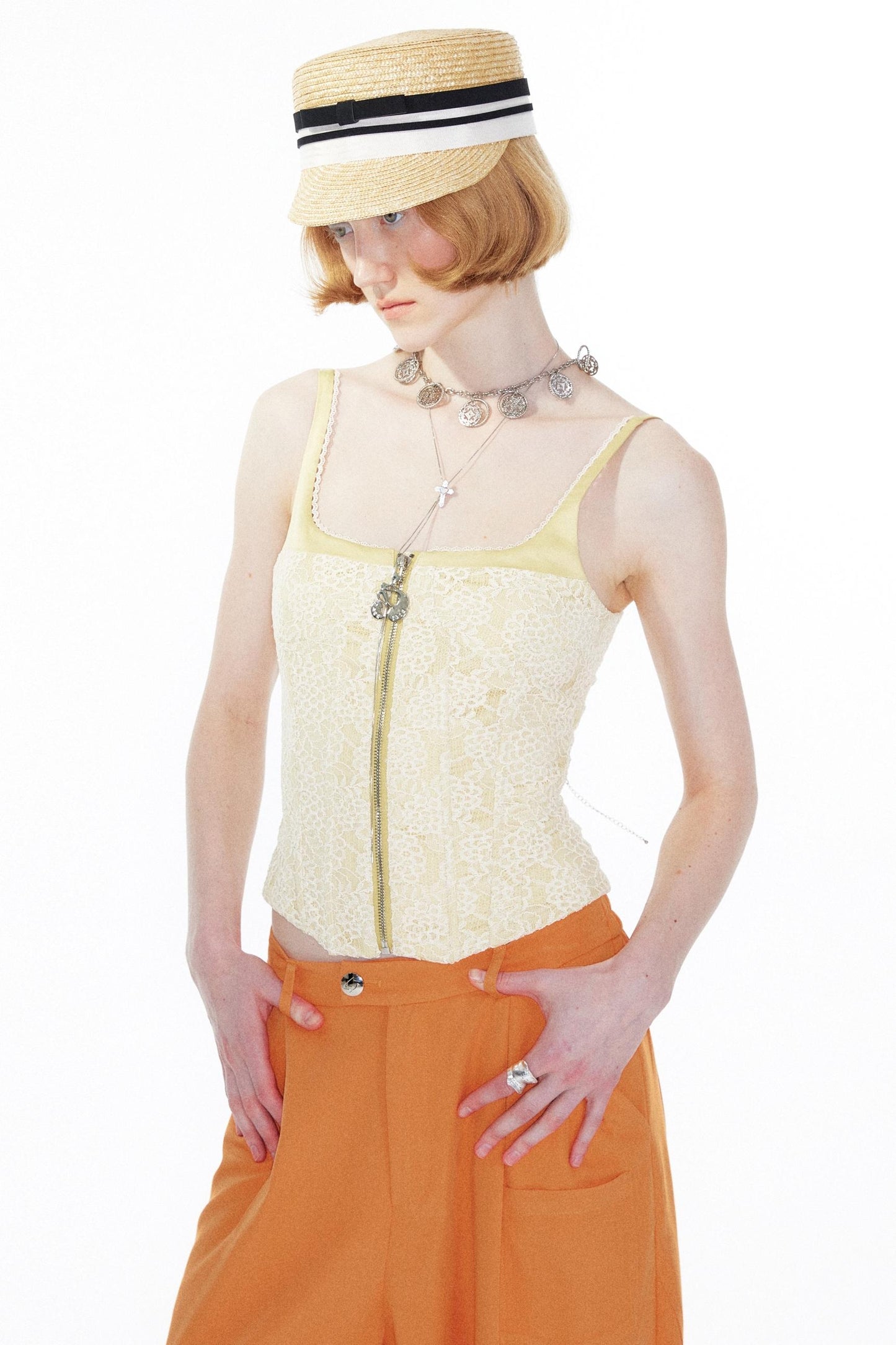 Light Yellow Lace Camisole