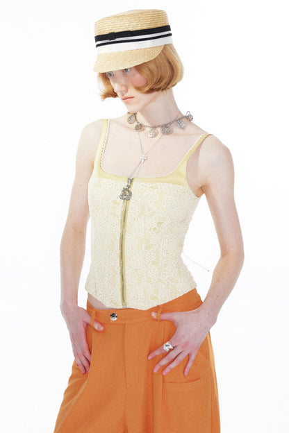 Light Yellow Lace Camisole