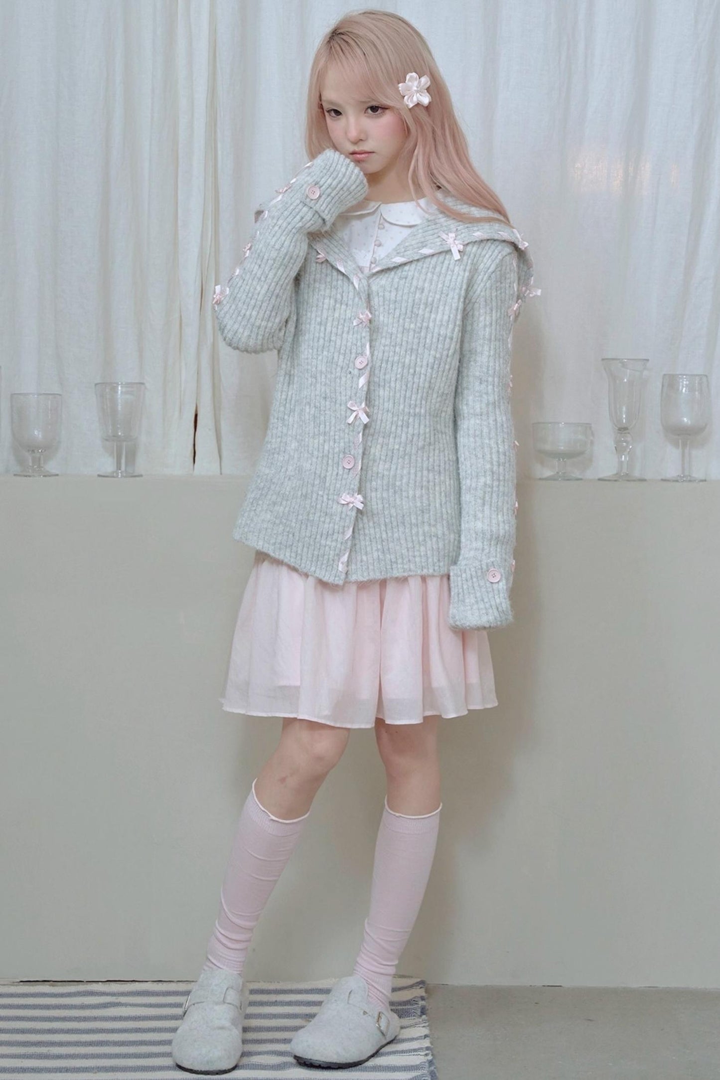 Light Gray Knit Cardigan