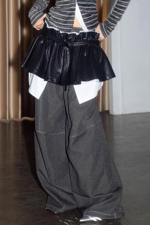 Nomadic PU Leather Puffy Skirt