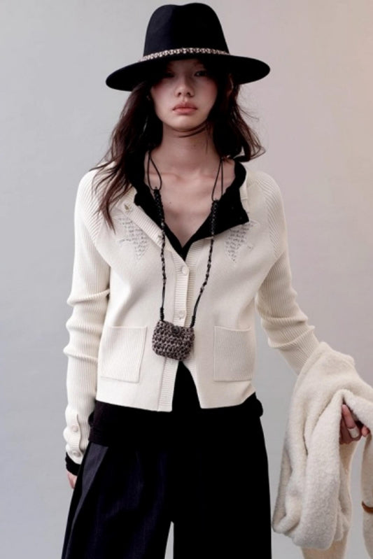 Patch Embroidered Knitted Cardigan