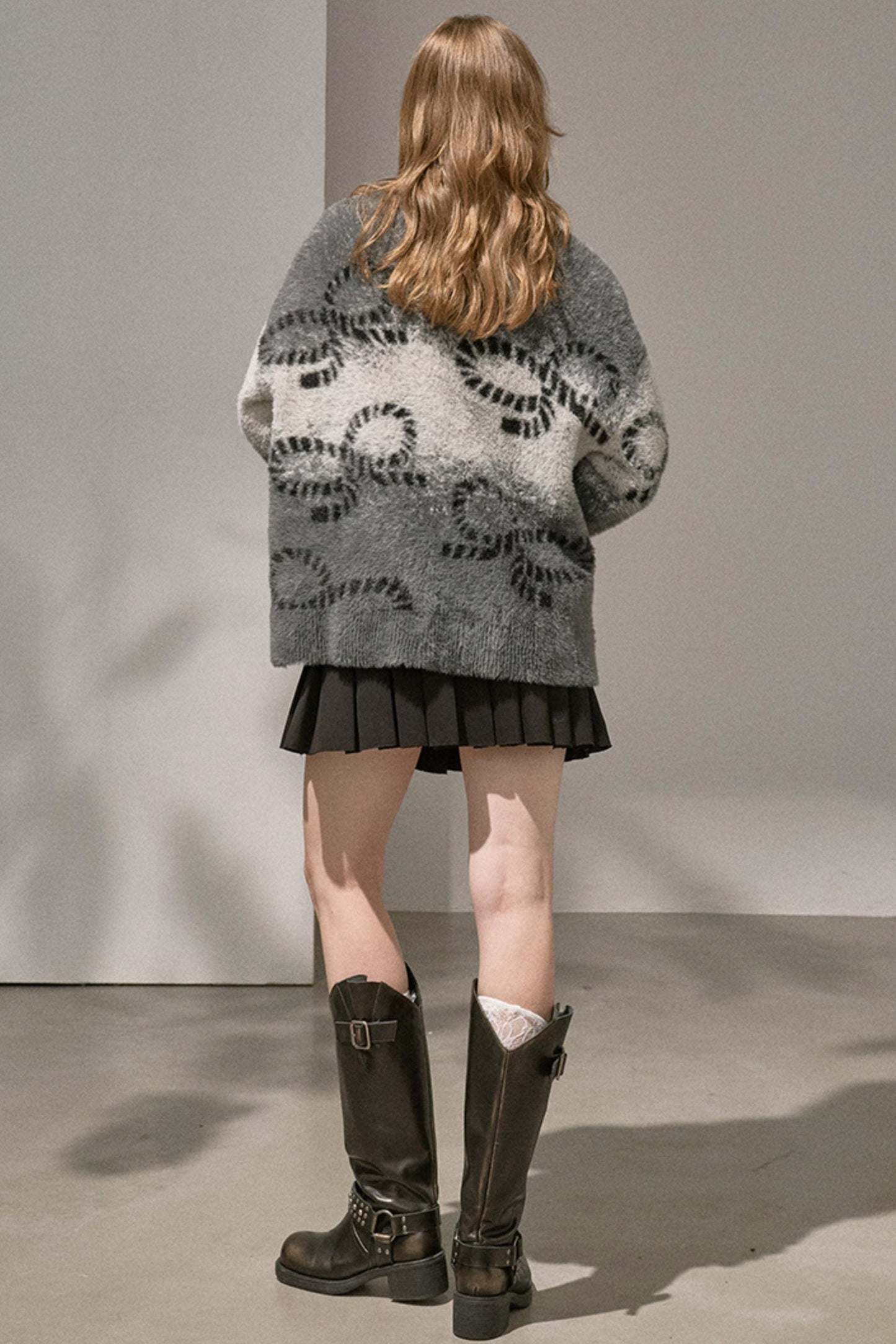 Gradient Knitted Loose Cardigan