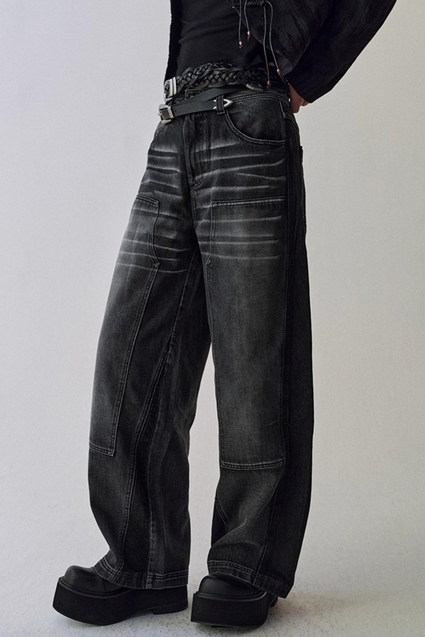 Gray Cat Whiskers Washed Jeans