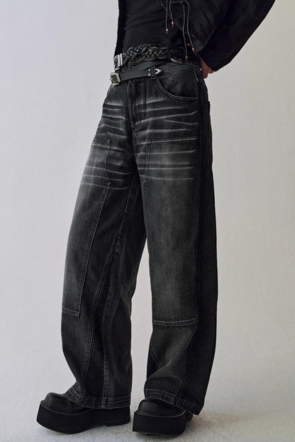 Gray Cat Whiskers Washed Jeans