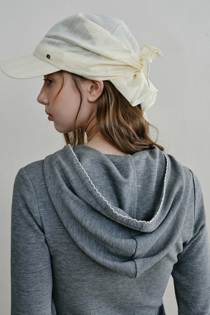 Lightweight Waffle Knit Hooded Jacket