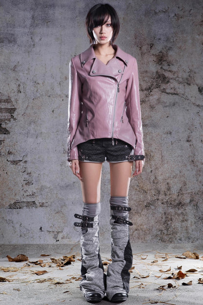 Slim Fit Leather Punk Jacket