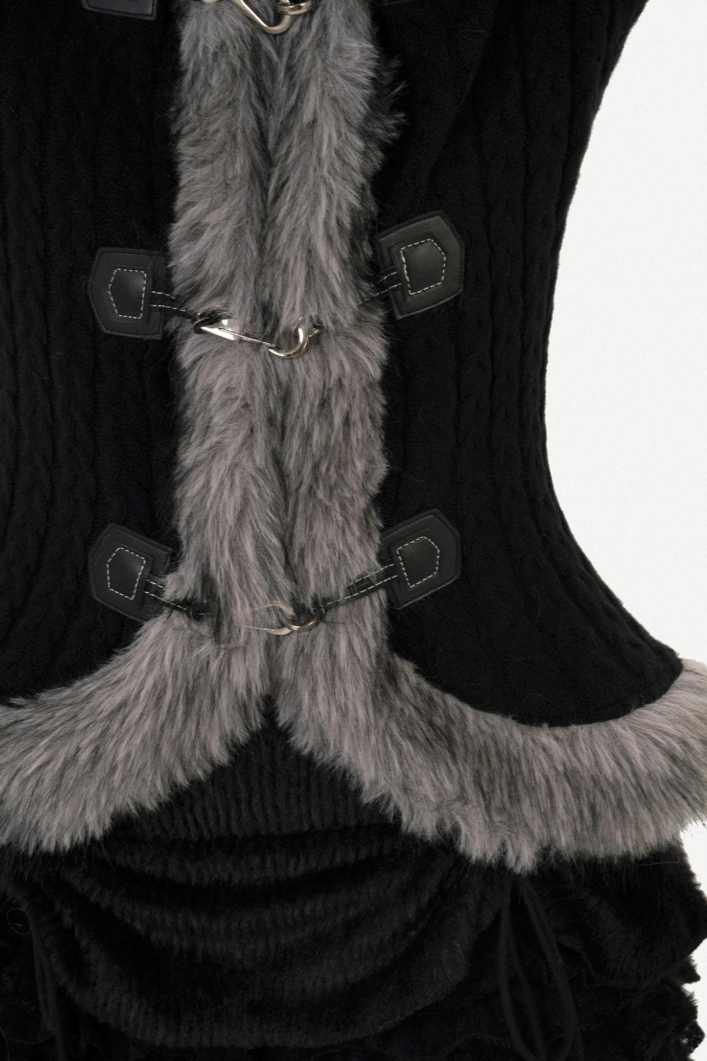 Retro Knit Fur Collar Jacket