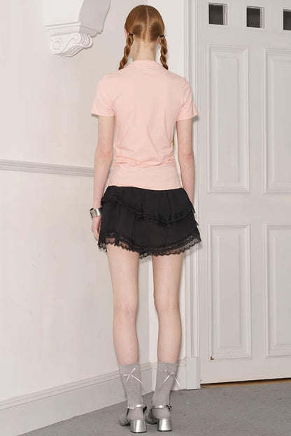 Chinese Chic Bow Short Sleeve Top