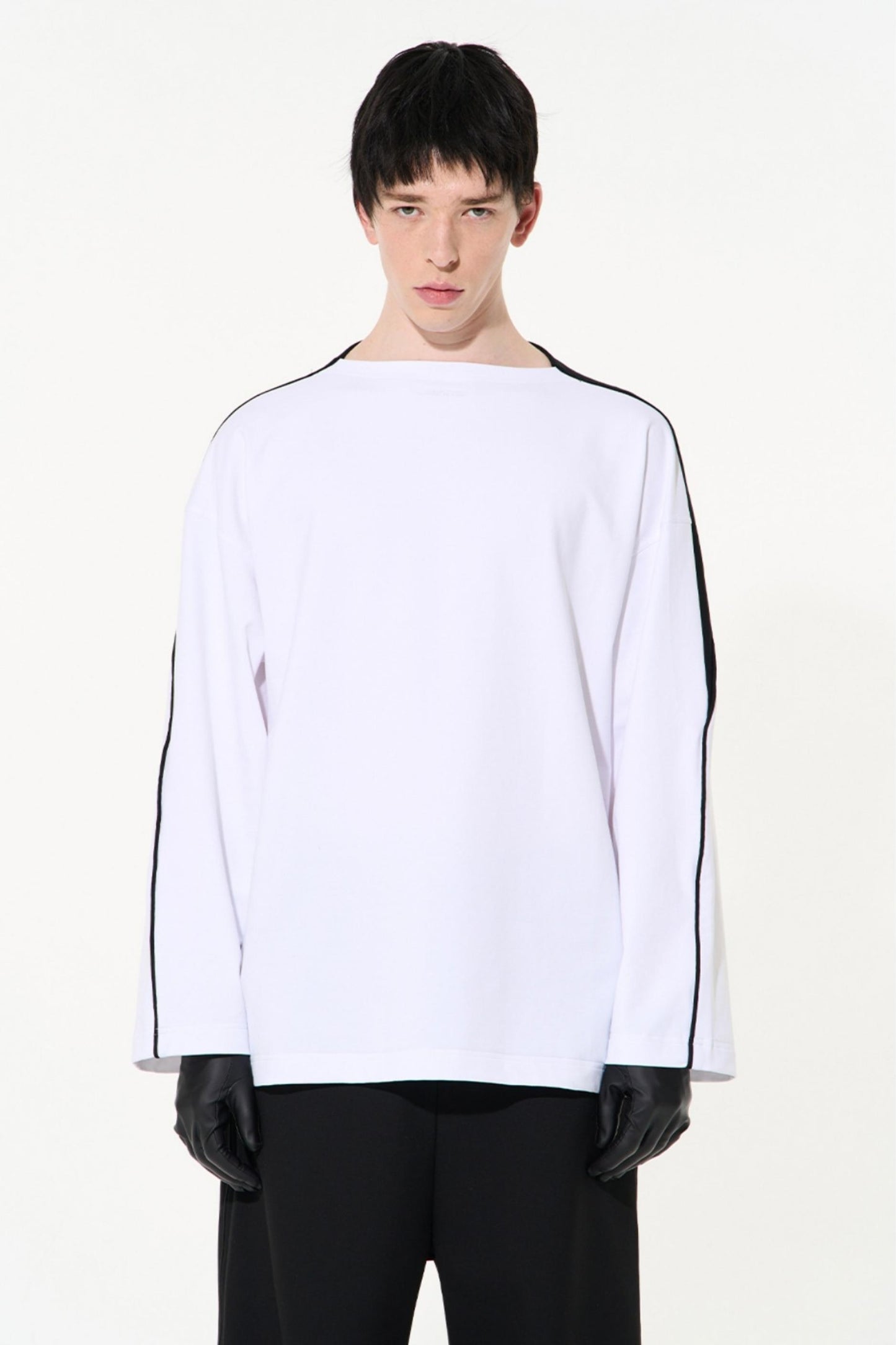 Striped Embroidered Crew Sweatshirt