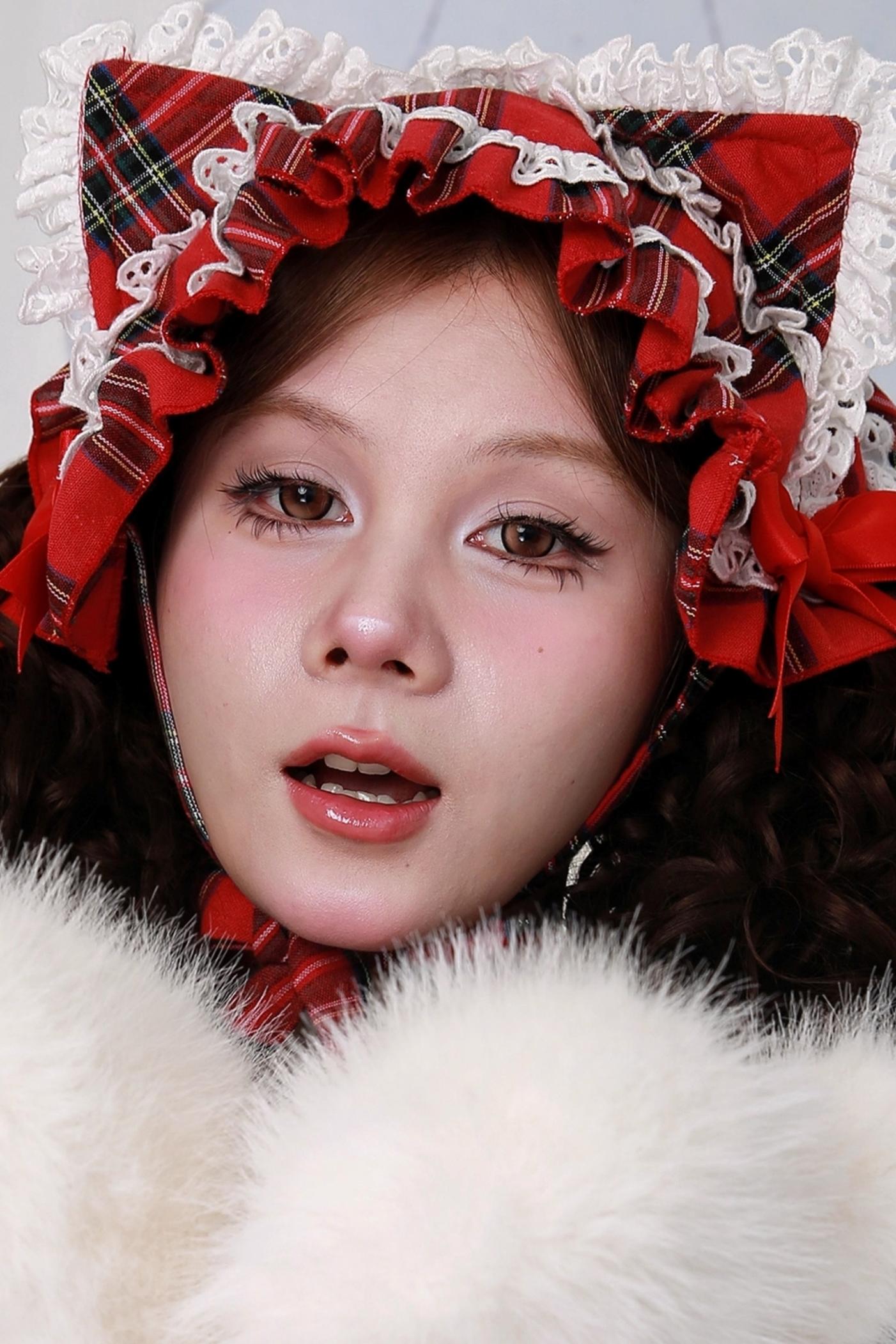 Christmas Plaid Cat Ear Headband