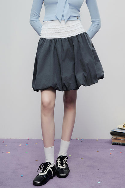 Gray Pleated Midi Skirt