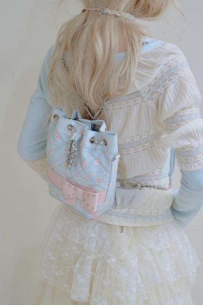 Floral Diamond Bucket Bag