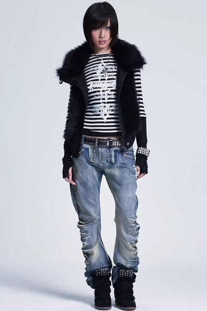 Striped Patchwork Base Layer Top