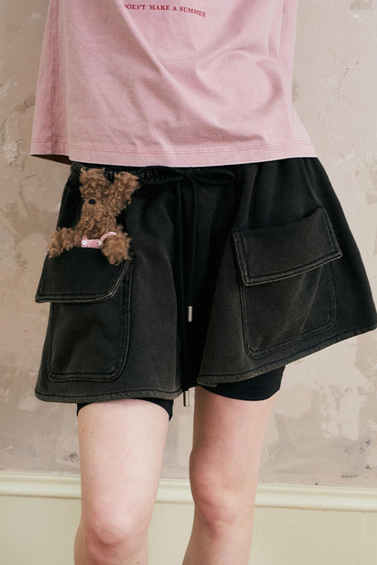 Loose Cropped Sweat Skirt