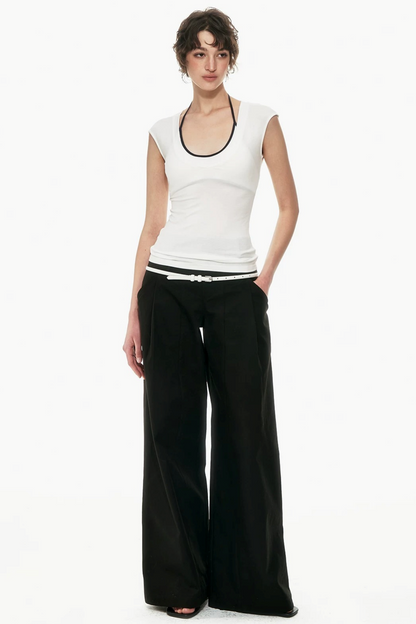 Viscose V-Neck Sleeveless Top