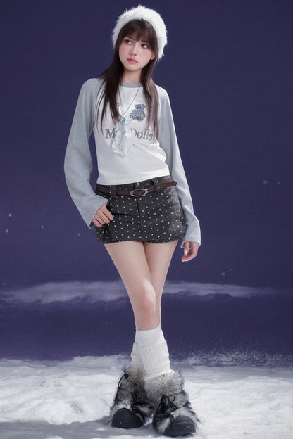 Double Layer Fake Two Piece Skirt