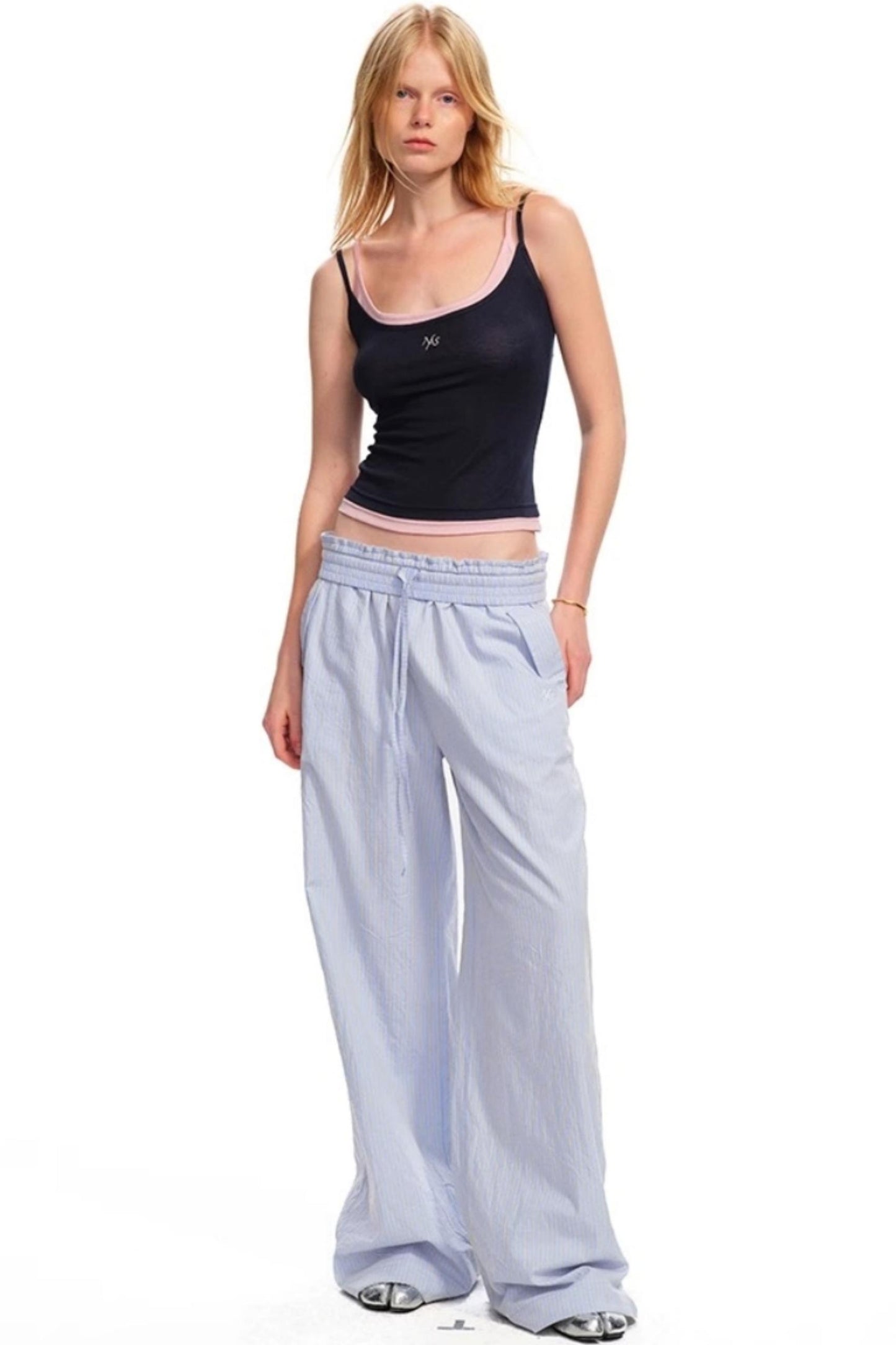 Striped Wide-Leg Pants