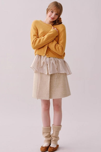 Heavy Wool Diagonal Skirt