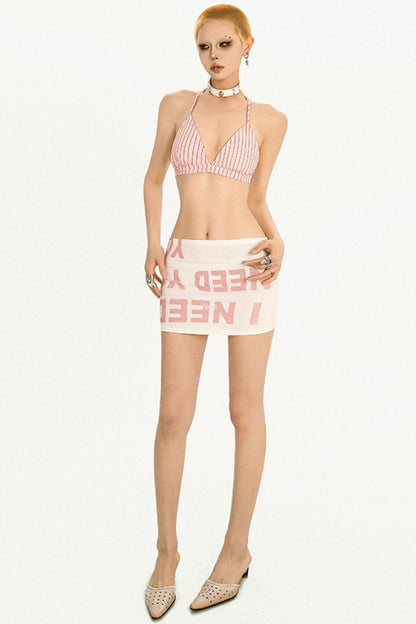 Cool Striped Bustier Tank Set-Up