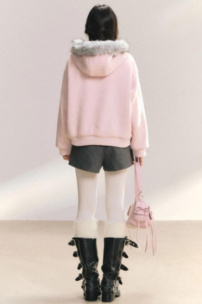 Pink Peach Woolen Jacket