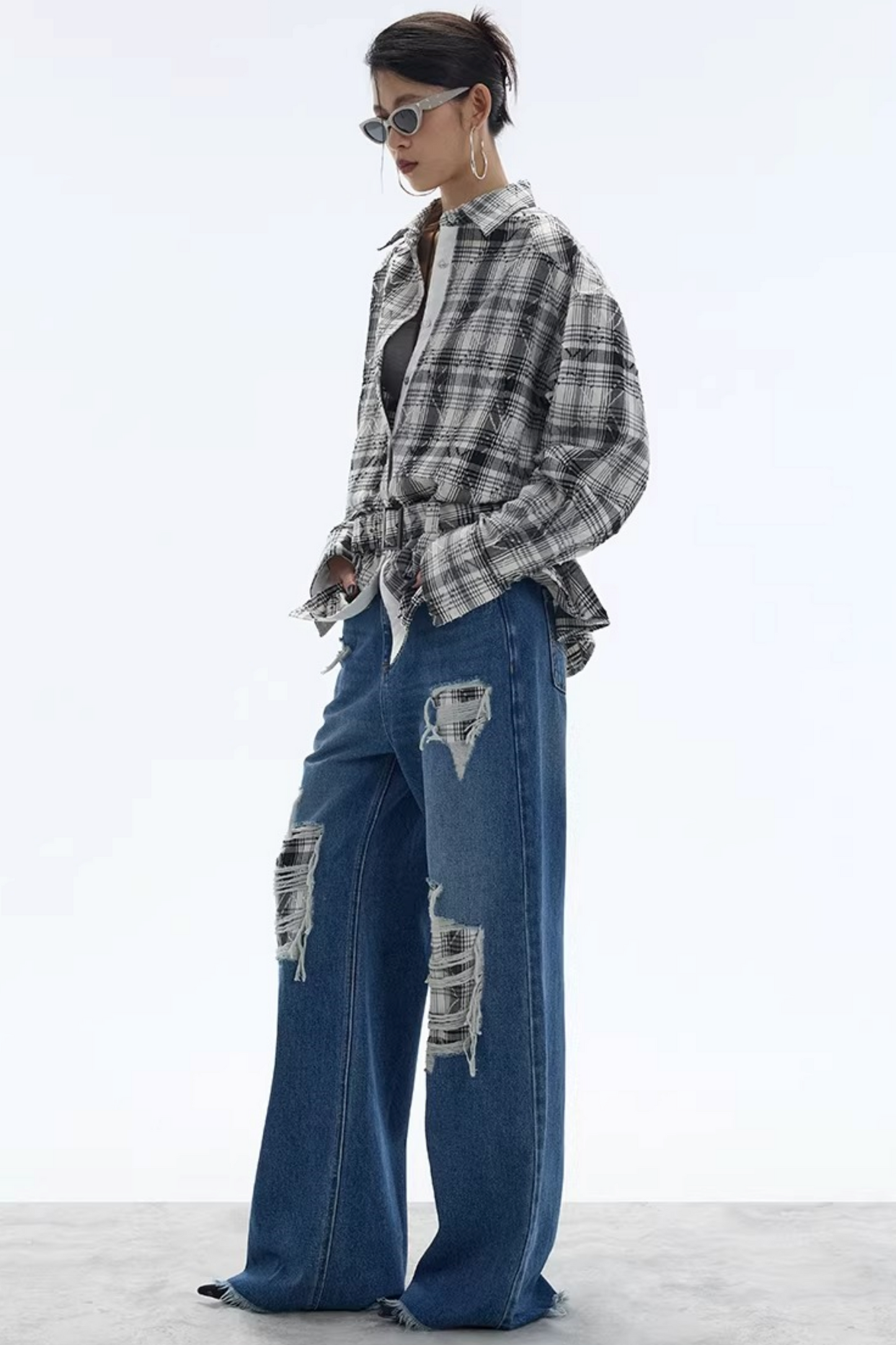 Plaid Checkered Shirt Jacket