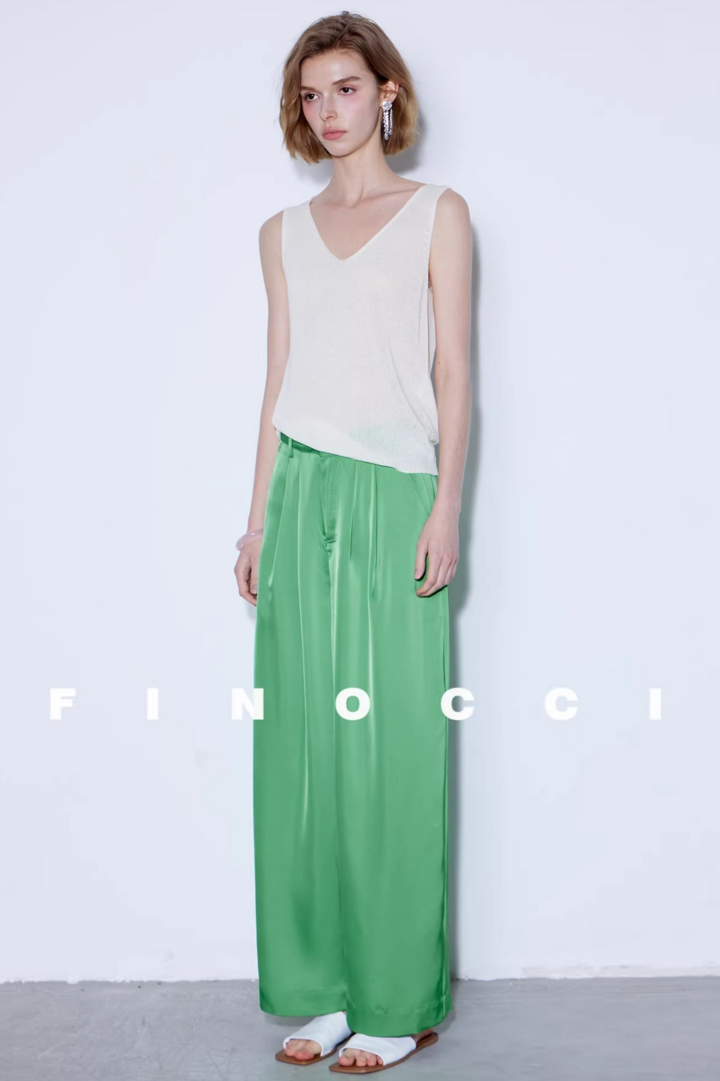 Silky Satin Wide-Leg Pants