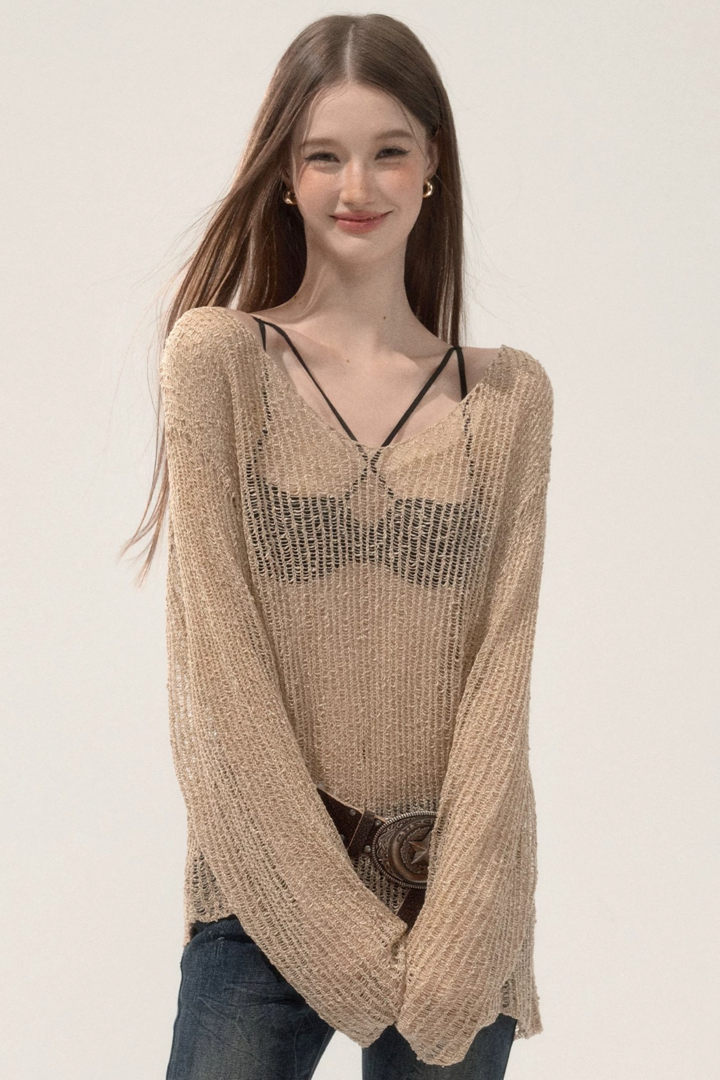 Knitted Mesh Blouse