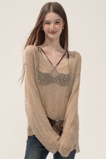 Knitted Mesh Blouse