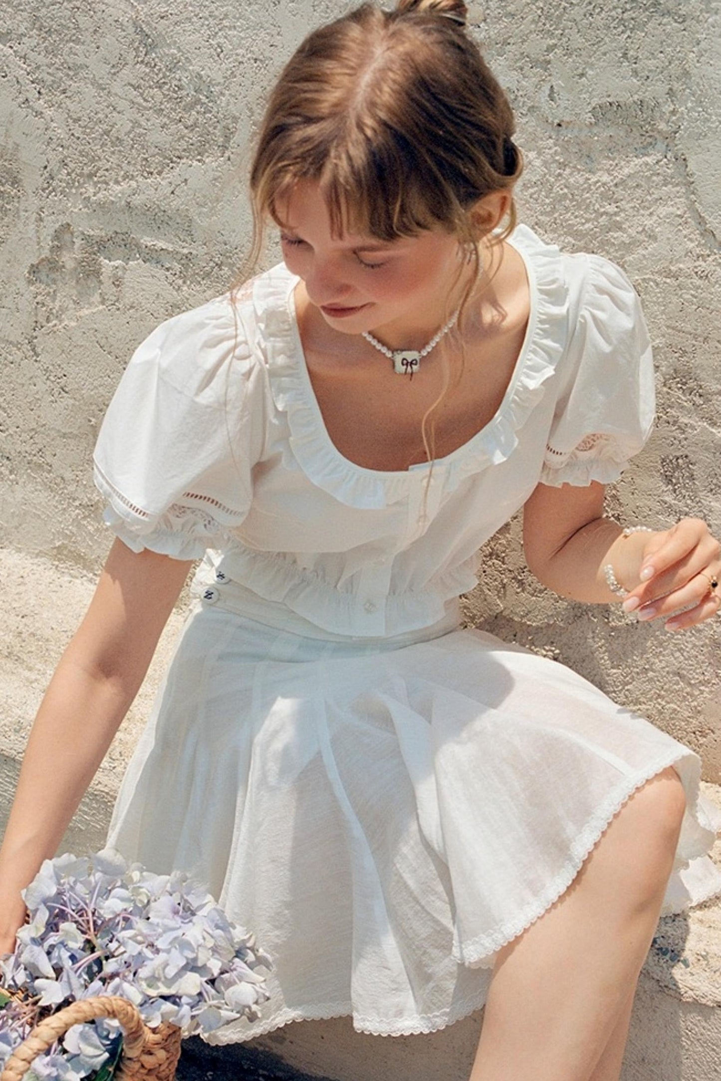 White Lace A-Line Skirt