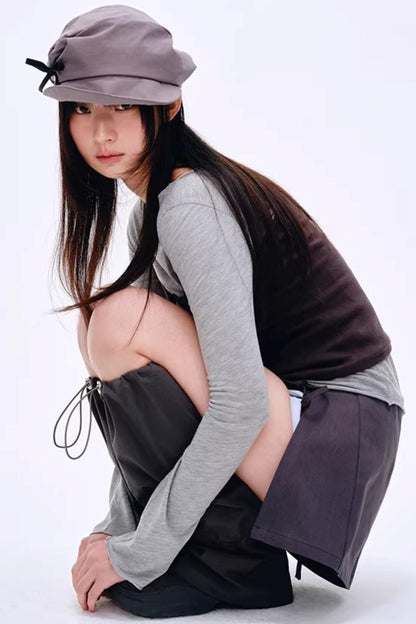 Irregular Pleats Newsboy Cap