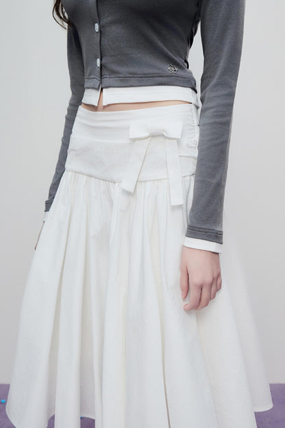 Spring Pleated Line Umbrella Skirt