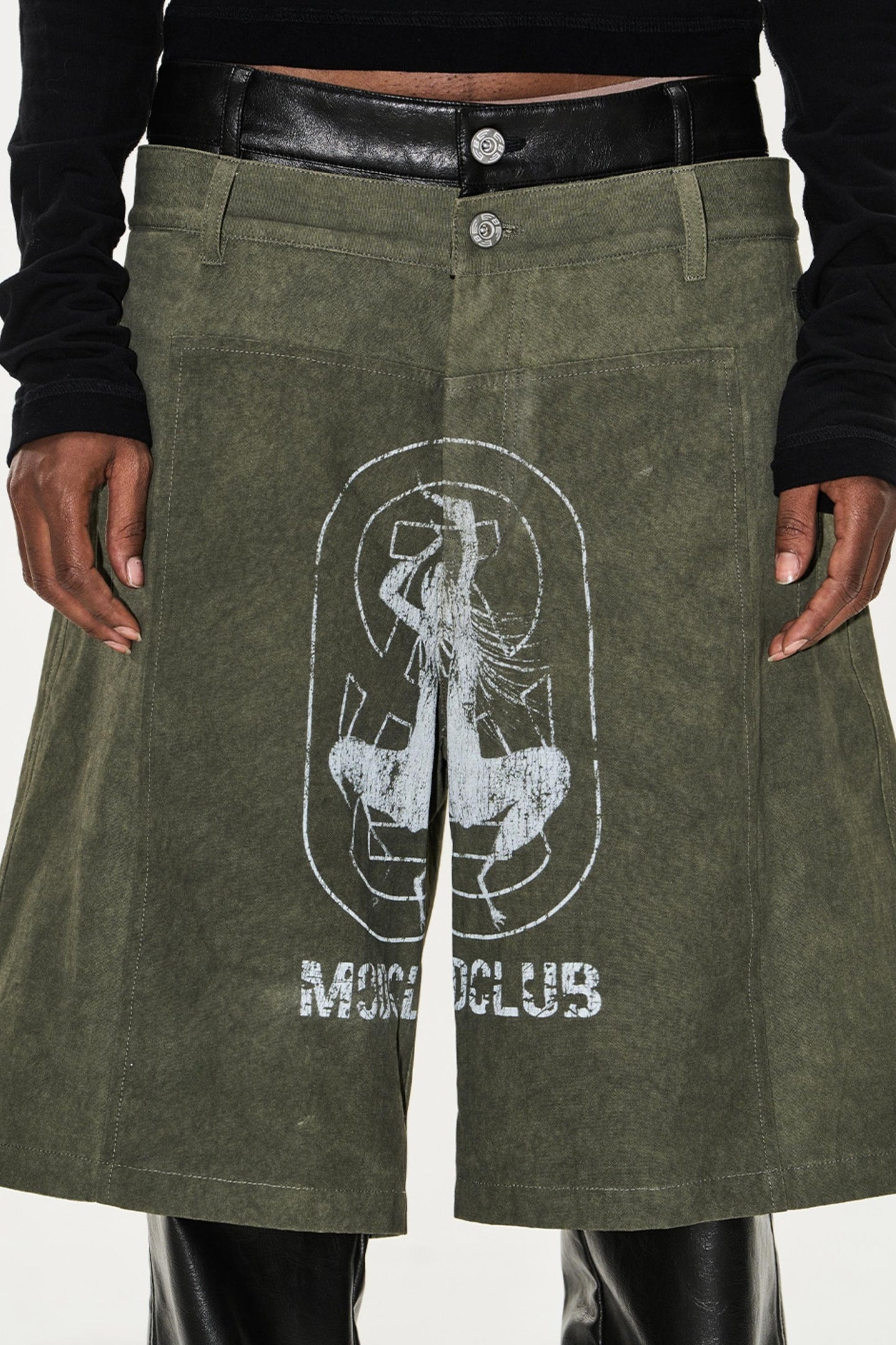 Patchwork Leather Shorts