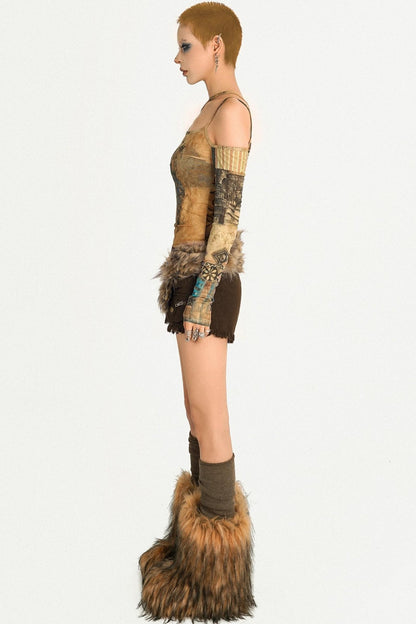 Dune Exotic Print Sheer Mesh Top