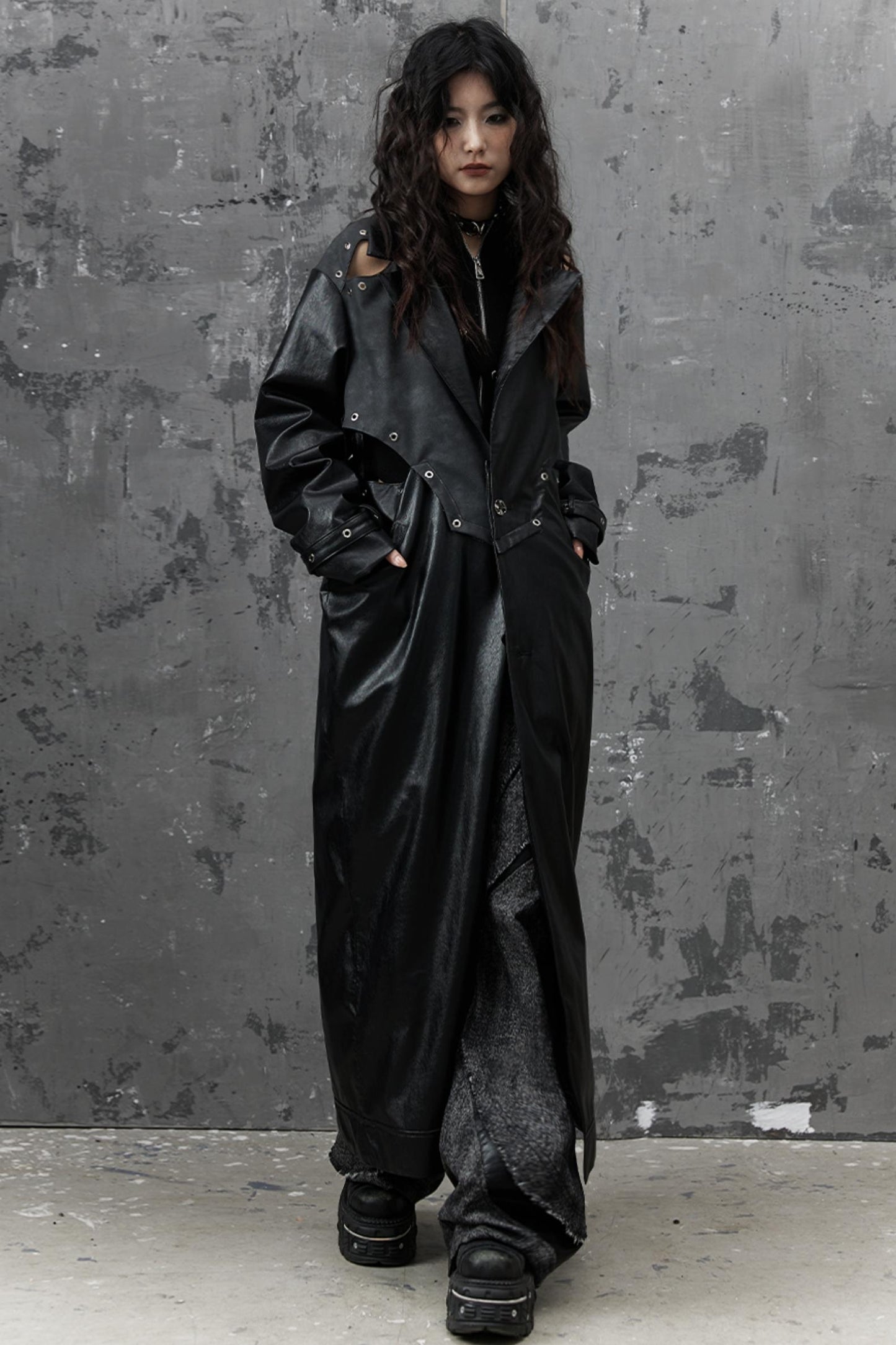 Dark Silhouette Leather Coat