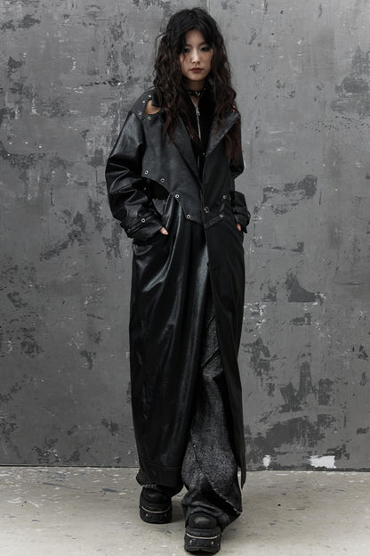 Dark Silhouette Leather Coat