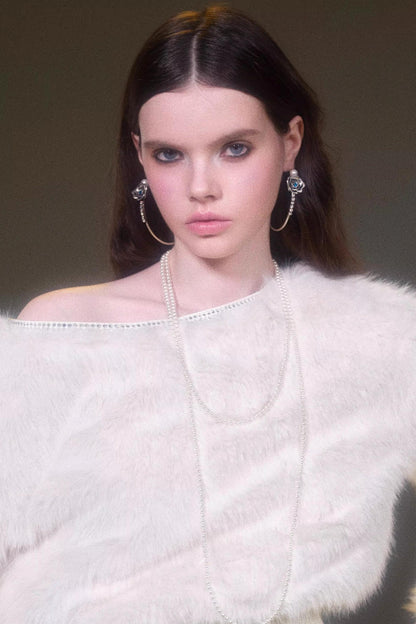 Vintage Rose Zircon Hoop Earrings