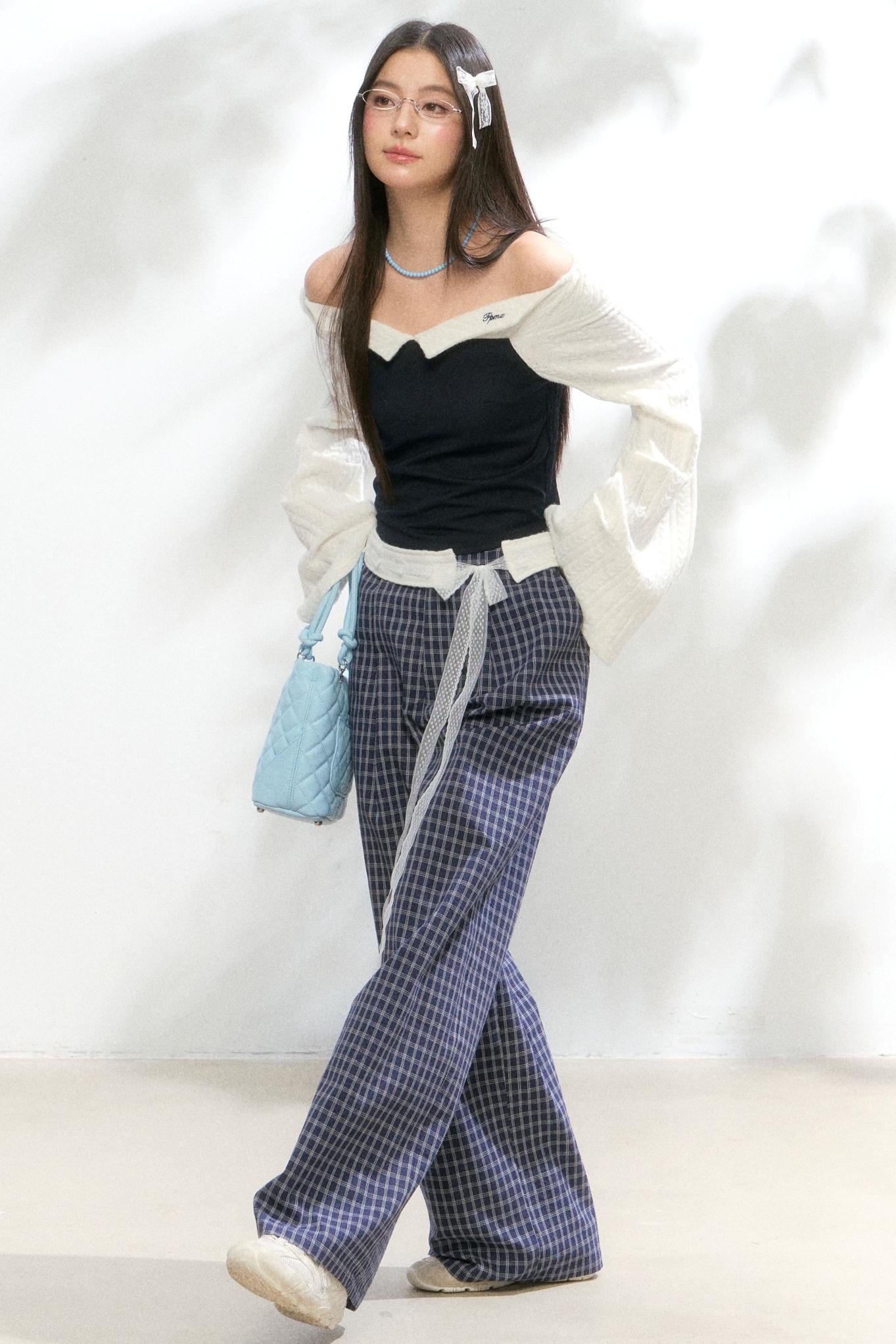 One-Shoulder Knitted Suit Set-Up