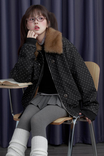 Fighting Spirit Detachable Fur Collar Jacket