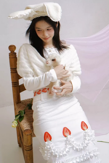 Gestricktes Oberteil mit drapiertem Kragen