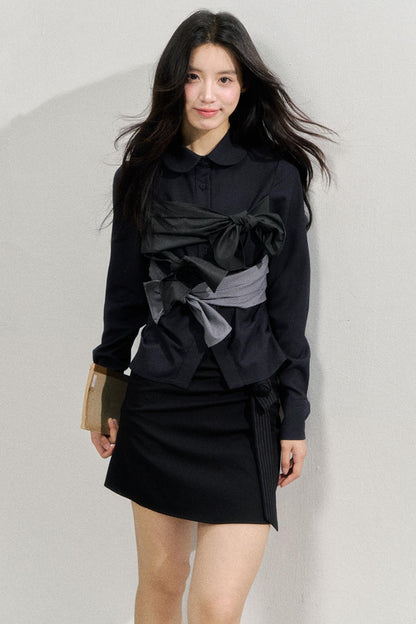 Butterfly Strap Long-Sleeved Shirt