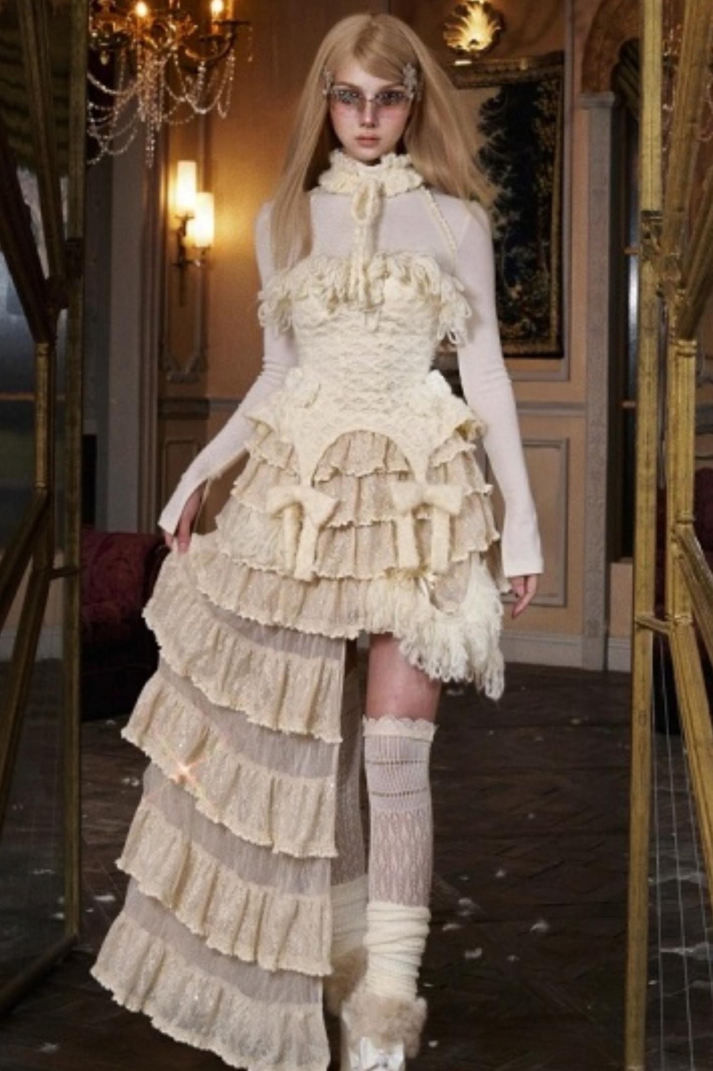 Lace Knit Camisole Hat Set-Up