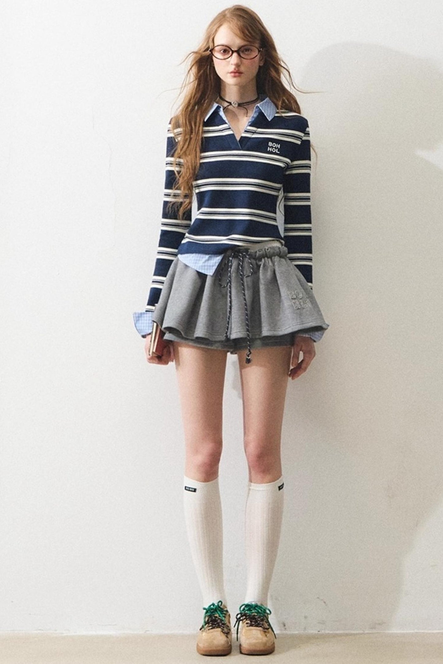 Mint Intellectual Striped Polo T-shirt