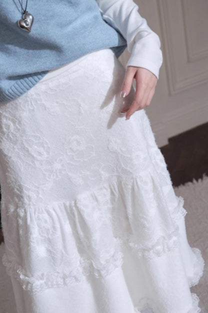 First Snow White Lace Skirt
