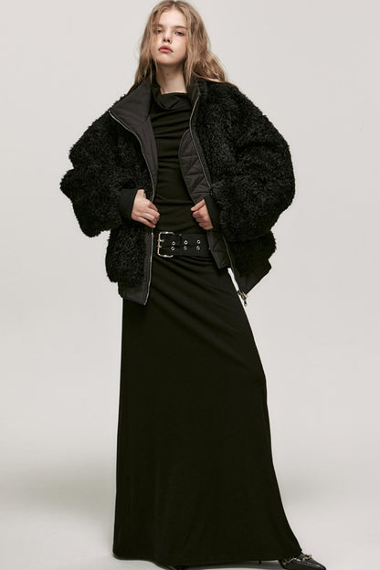 Reversible Wool Fur Jacket