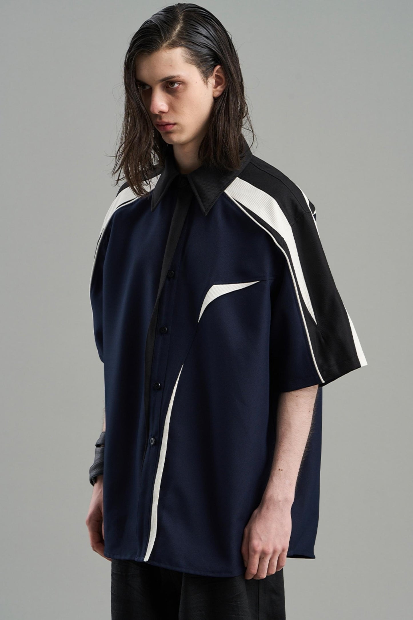 Asymmetric Color Shirt