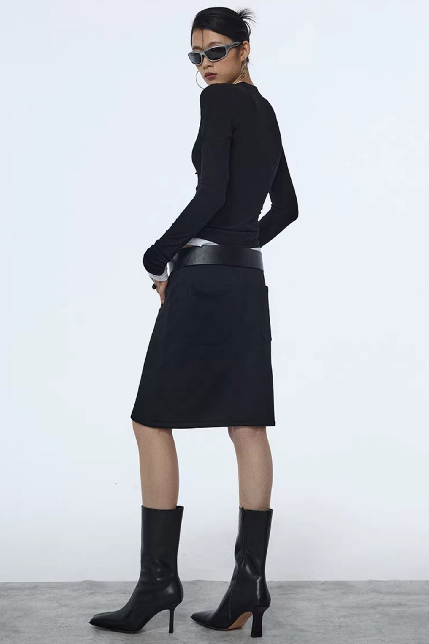 Henry Collar Knit Blouse