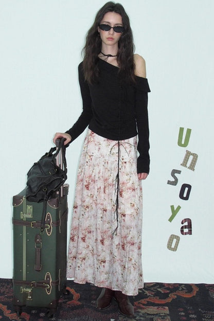 Shrink Silver Print Floral Skirt