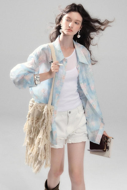 Resort Sunscreen Embroidery Shirt