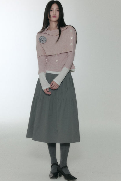 Vintage Pleated Peplum Skirt