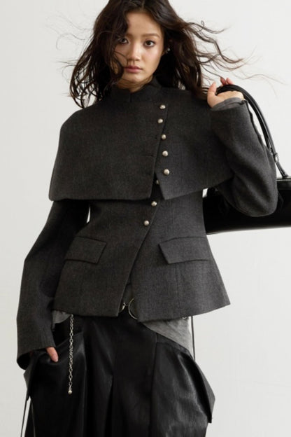 Retro Woolen Cape Coat